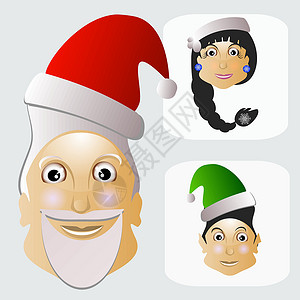 拿着帽子少女弗罗斯特父亲和圣诞雪少女母亲在背景上设计图片