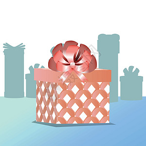 赏金带弓粉的盒装礼物 一个矩形设计图片