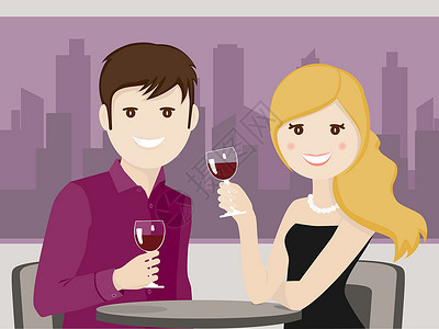 喝葡萄酒女人一对情侣在餐厅烤面包设计图片