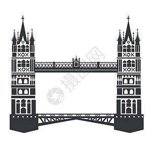 地标塔伦敦塔桥艺术黑色旅行白色建筑插图城市纪念碑王国地标设计图片