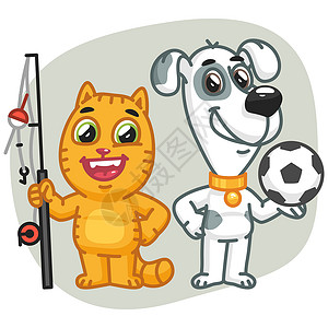狗球猫抓大鱼狗养足球球设计图片