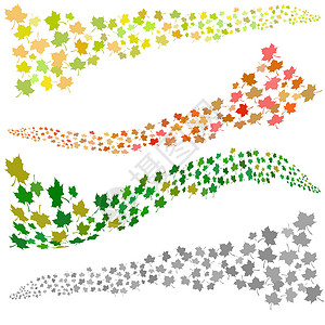 枫叶免抠素材绿枫叶花纹包装纺织品衬套织物植物风格生态装饰艺术插图设计图片