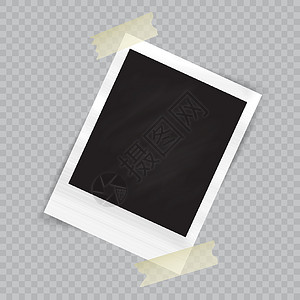 白色小夹子旧空逼真的相框 方格背景上有透明阴影 边框到家庭相册 您的设计和业务的矢量图木板相机摄影插图专辑记忆尺寸控制板框架收藏设计图片