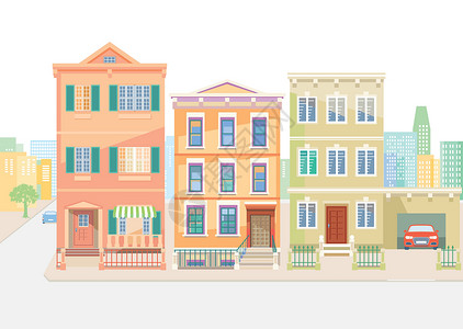 邻居串门城市的城镇住房设计图片