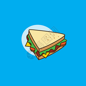 可颂面包早餐卡通主题 vecto 的美味美味三明治插图种子脂肪餐厅午餐沙拉炙烤营养芝麻面包设计图片