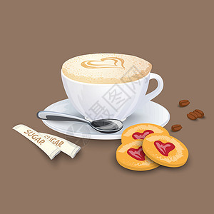 烘烤饼干杯子用咖啡和豆玻璃糖果水壶葡萄干面包柠檬美食薄荷豆子飞碟设计图片
