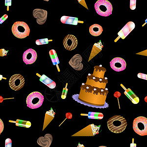 甜品类图案无缝甜食型设计图片