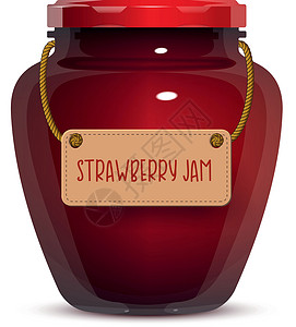草莓橙糖浆白色背景上的玻璃果酱罐甜点明胶美食烹饪玻璃罐包装沙棘浆果产品早餐设计图片