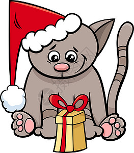 猫到冬天素材带有 Xmas 猫的卡通设计图片