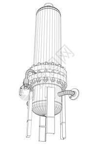 管道图线框工业设备绘画管子工厂蓝图压力3d技术部分对象阀门设计图片