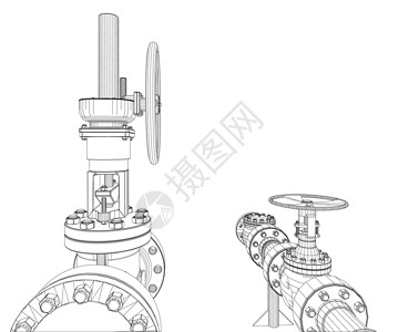 线框工业阀门插图管道工厂黑色工程设施配件管子压力金属图片