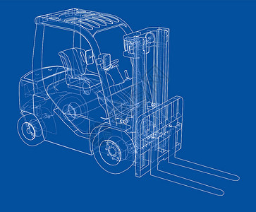叉车概念 韦克托货物仓库装载机货运卡车机器载体搬运工商品草图设计图片