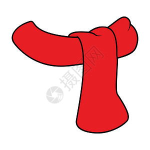 红色羊绒围巾红围巾图标冬季羊毛符号设计 在白色背景上隔离的矢量图设计图片