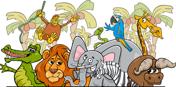 对话框小标非洲野生动物团体设计图片
