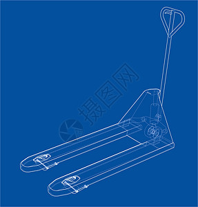 手动托盘搬运车 韦克托卡车职业贮存叉车货物工厂仓库技术草稿平台设计图片