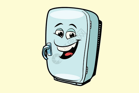 老冰箱冷冰箱可爱的笑脸长相设计图片
