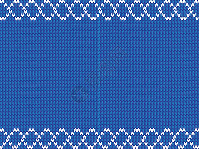 针织的海军蓝色织物针织背景与针织白色 wea 相框设计图片