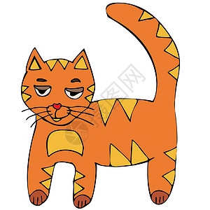 猫眼Cat 矢量红头小猫卡通设计图片