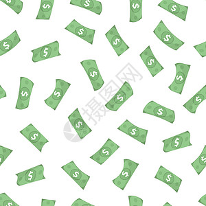 纸币图案金钱是一种无缝模式 财务无尽的背景 美元重复纹理 矢量图设计图片