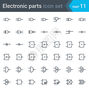 电气和电子电路图符号集的数字电子逻辑门系统图片
