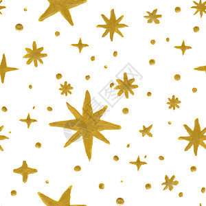 黄色的天空无缝无缝模式恒星水彩魅力刷子白色纸屑横幅卡片绘画艺术创造力设计图片