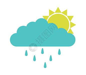 暴雨图标带有 ra 的云图标淋浴温度气象阳伞艺术气旋天气话框风暴插图设计图片