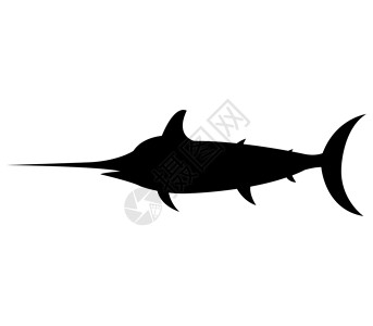 剑鱼箭鱼图标蓝色跳跃快乐卡通片海洋荒野动物钓鱼野生动物插图设计图片