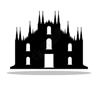 粉红大教堂米兰大教堂旅游建筑建筑学黑色天空天际插图宗教教会日落设计图片