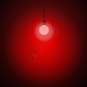 暗透明红灯灯泡图片
