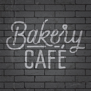 手绘砖砖墙背景上手绘刻字标语零售字母海报咖啡店饮料水泥食物涂鸦字体石头设计图片