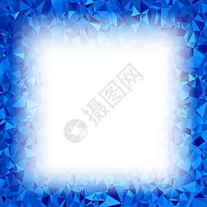 蓝色水晶相框蓝色多边形背景 三角形图案 低聚纹理 抽象马赛克现代设计 折纸风格水晶商业网络卡片横幅艺术六边形插图技术玻璃设计图片