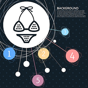 一盔一带内容宣传栏设计内衣 比基尼图标 其背景指向点和内容图样式 矢量设计图片