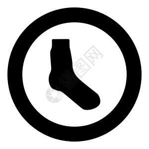中筒袜圆圈中的袜图标黑色颜色设计图片
