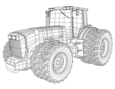 老拖拉机孤立在白色背景上的矢量轮式拖拉机 侧面图 跟踪 3d 的插图  EPS 10 矢量格式建造收获机器技术车辆力量运输粮食卡车场地设计图片