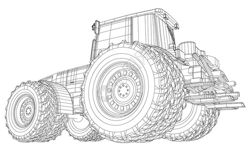 老拖拉机工作拖拉机向量 创作了 3 的插图技术车轮农场机器建造农民收成艺术车辆卡车设计图片