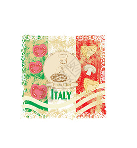 意大利食物Pizza 菜单模板 旧卡烹饪员工食物身份服务涂鸦旗帜办公室插图餐厅设计图片