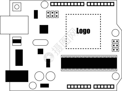 埃克诺带有微控制器的 DIY 电子 uno 板设计图片