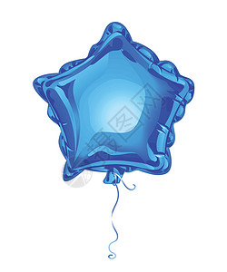 逼真的 3D 蓝色箔气球呈星形 反射在透明背景上隔离 适合任何节日的节日装饰元素 矢量图背景图片