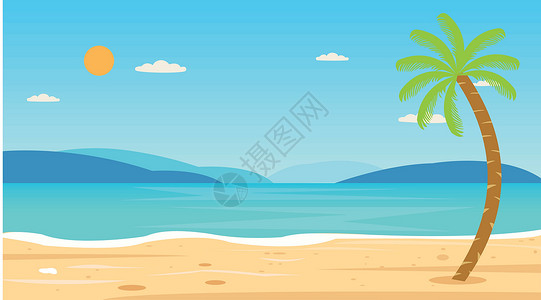 赫恩湾海滩热带海滩旅游度假休闲自然概念 v设计图片