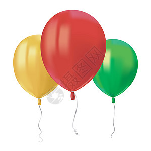 乳胶气球现实空气飞行的红色气球的组成与反射隔离在白色背景 生日派对或气球贺卡设计元素的节日装饰元素 向量惊喜幸福喜悦假期婚姻庆典纪念日乳设计图片