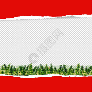 红色树红色撕纸与冷杉墙纸假期风格滚动季节性邀请函季节装饰毛皮明信片设计图片