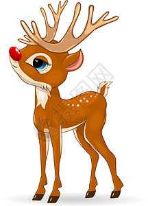 哺乳小鹿一只红鼻子的小鹿设计图片