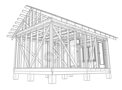 宇托屋私人住宅素描 韦克托图表工程住房商业房子插图设计师蓝图建筑技术设计图片