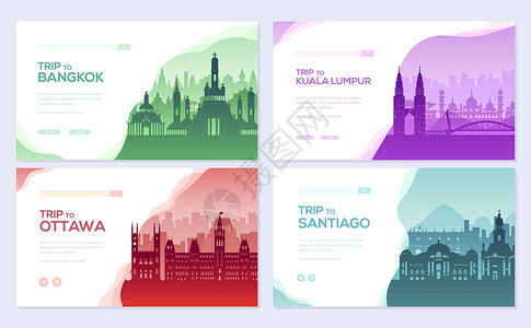 拉差达夜市旅游信息手册卡片集 站点模板的风景国家 布局邀请现代幻灯片设计图片