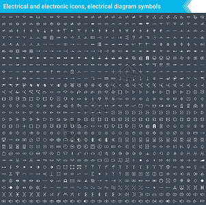 电磁铁电气和电子图标电气图符号 电路图元素 在深色背景上隔离的斯托克矢量图标设计图片