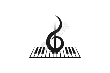 钢琴图标小提琴钢琴乐器音乐标志设计灵感在白色背景下被隔离吉他喇叭节日键盘笔记娱乐插图音乐会艺术木琴设计图片