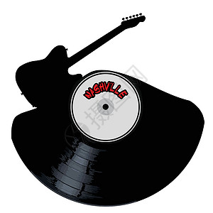 加纳什纳什维尔乡村音乐音响艺术品记录圆形播音员玩家挡泥板吉他唱片艺术国家设计图片