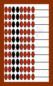 白色背景上的算盘数数金融学习红色工具玩具会计黑色数学学校图片