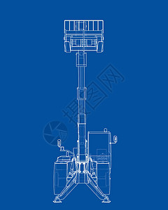 液压升降机叉车概念  3 的矢量渲染商品货运草图插图商业工业船运绘画后勤送货设计图片