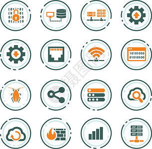 系统图托管提供商图标 se电脑手机服务交通安全互联网服务器界面监视器数据设计图片